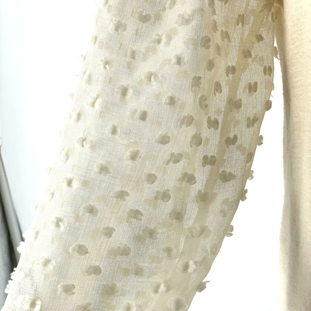 Anthropologie Maeve Cream Textured Long Sleeve Sleeve Knit Top Current Season M - Picture 7 of 10